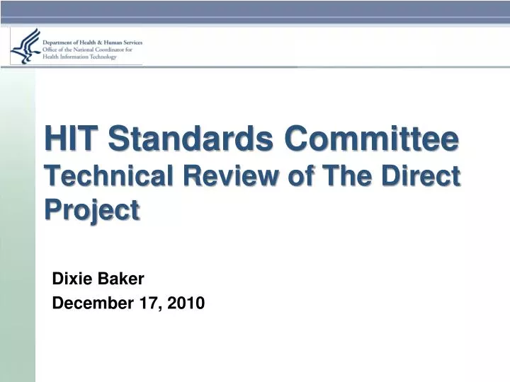 hit standards committee technical review of the direct project