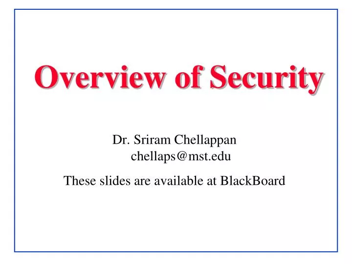 overview of security