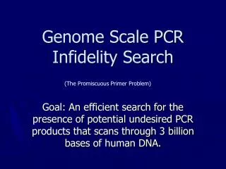 Genome Scale PCR Infidelity Search