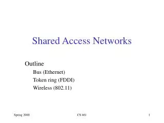 Shared Access Networks