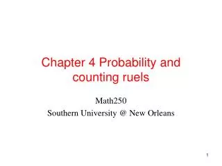 Chapter 4 Probability and counting ruels