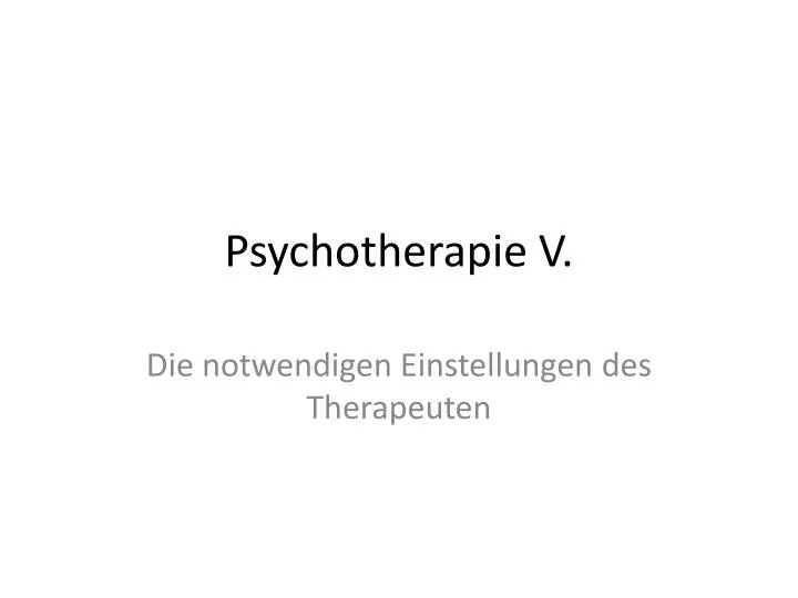 psychotherapie v
