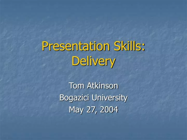 presentation skills delivery