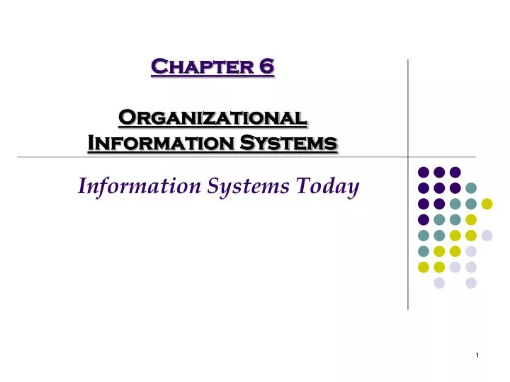 chapter 6 organizational information systems