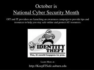 October is National Cyber Security Month