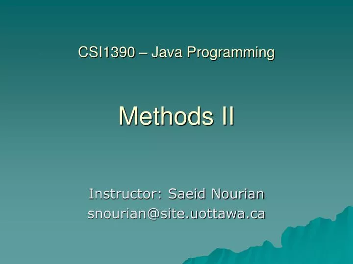csi1390 java programming methods ii