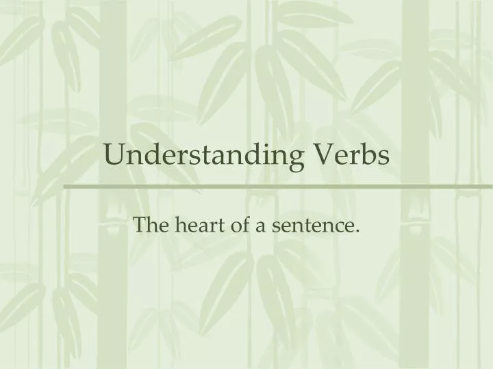 understanding verbs