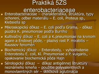 praktik 5zs enterobacteriaceae
