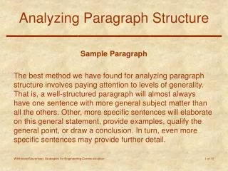 Analyzing Paragraph Structure