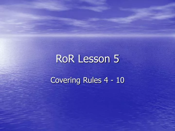 ror lesson 5