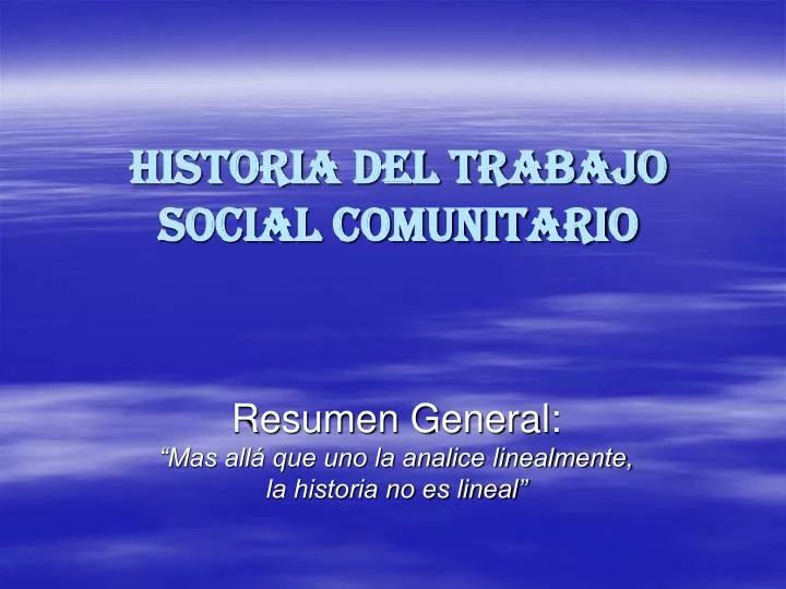 historia del trabajo social comunitario