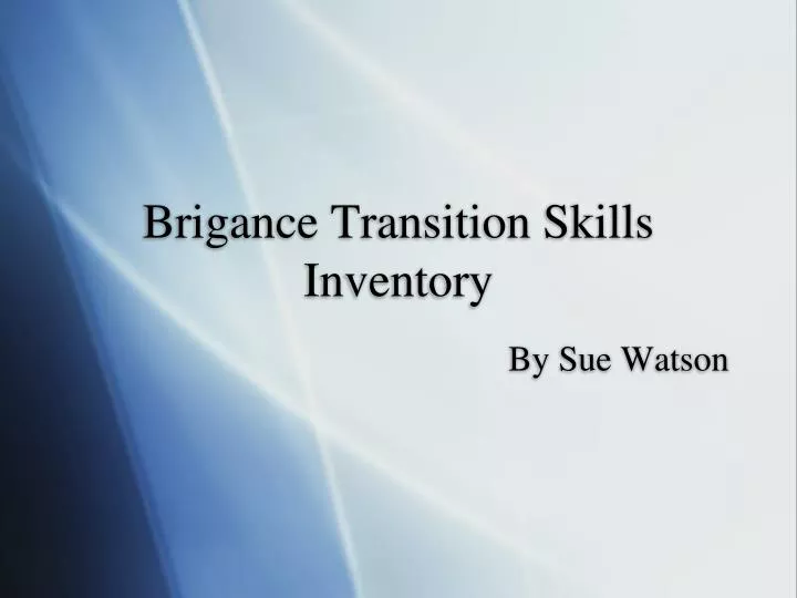 brigance transition skills inventory