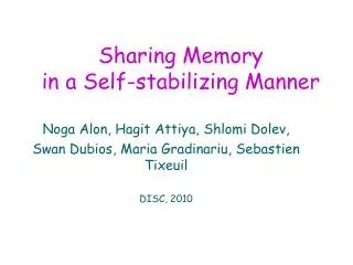 Sharing Memory in a Self-stabilizing Manner