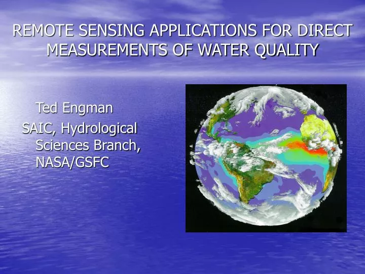 remote sensing applications for direct measurements of water quality