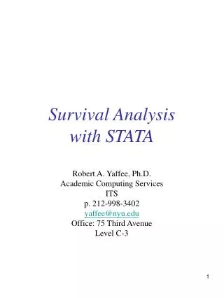 Survival Analysis with STATA
