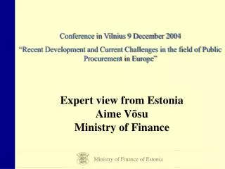 Ministry of Finance of Estonia