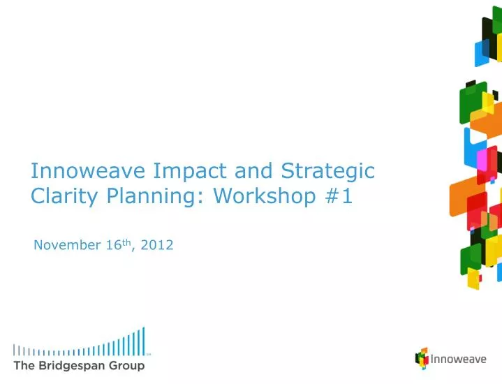 innoweave impact and strategic clarity planning workshop 1