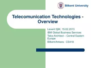 Telecomunication Technologies - Overview