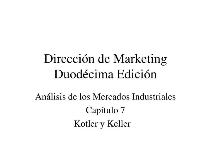 direcci n de marketing duod cima edici n