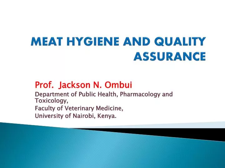 meat hygiene and quality assurance