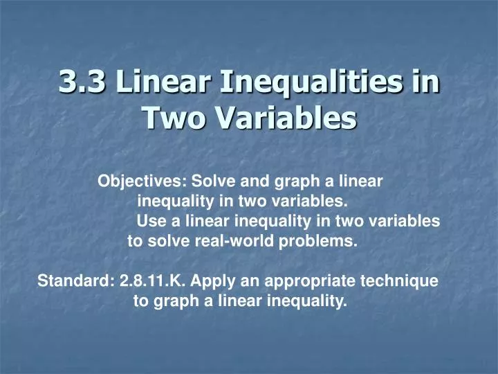 3 3 linear inequalities in two variables