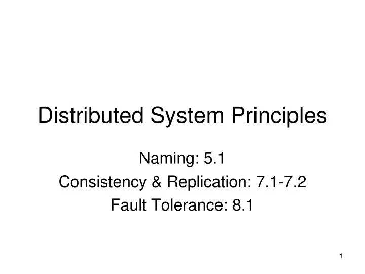 distributed system principles