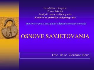 doc dr sc gordana berc