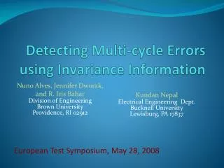 Detecting Multi-cycle Errors using Invariance Information