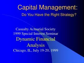 Capital Management: Do You Have the Right Strategy?