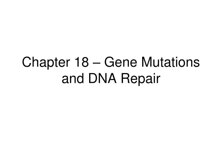 chapter 18 gene mutations and dna repair
