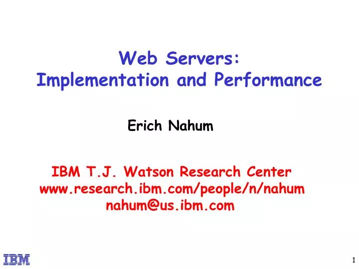 web servers implementation and performance