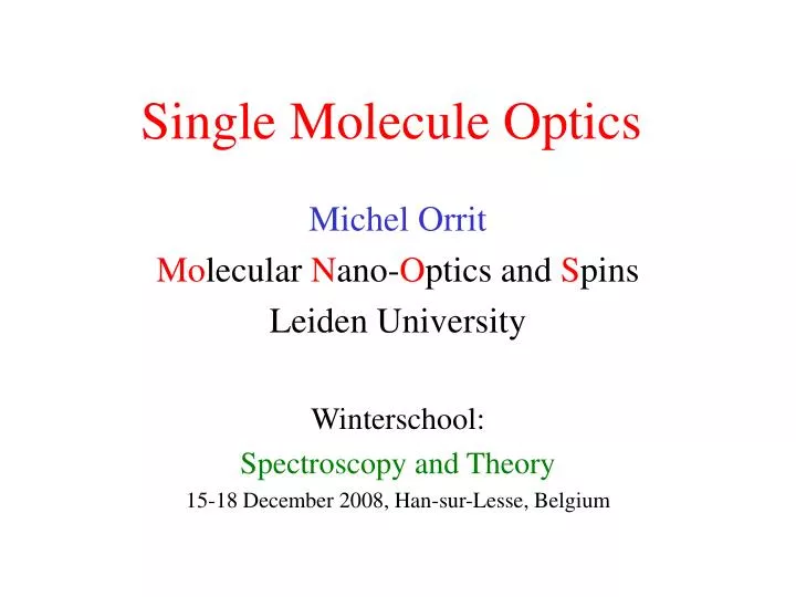 single molecule optics