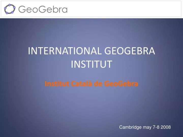 international geogebra institut