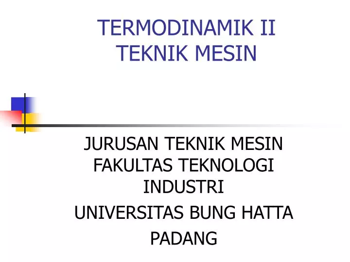 termodinamik ii teknik mesin