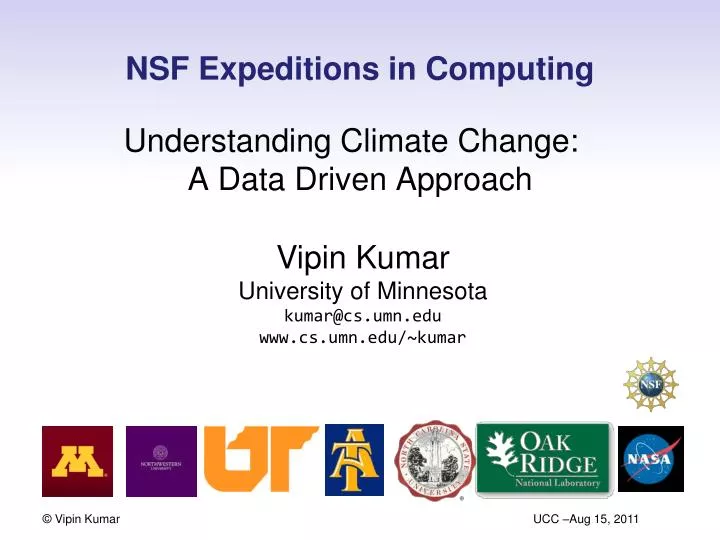 nsf expeditions in computing understanding climate change a data driven approach