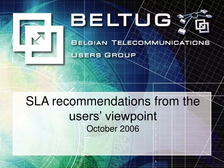 sla recommendations from the users viewpoint october 2006