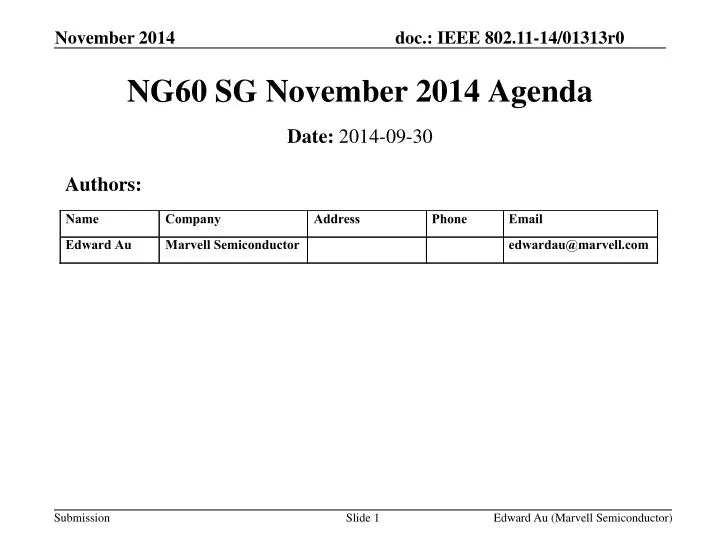 ng60 sg november 2014 agenda