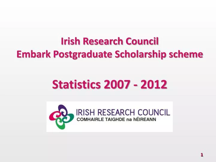 irish research council embark postgraduate scholarship scheme statistics 2007 2012
