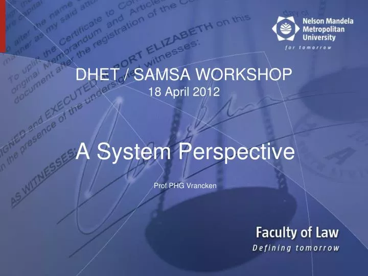dhet samsa workshop 18 april 2012
