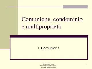comunione condominio e multipropriet