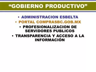 gobierno productivo