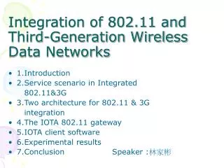 Integration of 802.11 and Third-Generation Wireless Data Networks