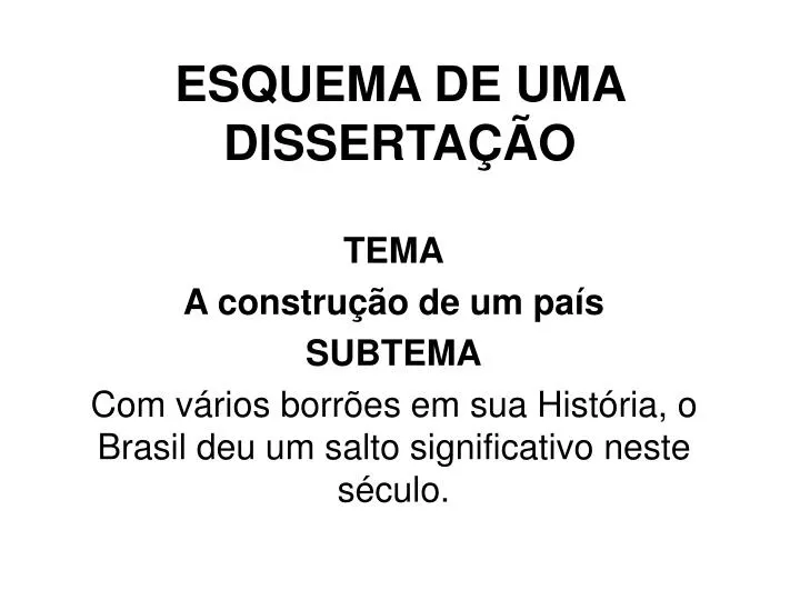 esquema de uma disserta o