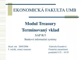 ekonomick fakulta umb