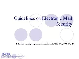 Guidelines on Electronic Mail Security