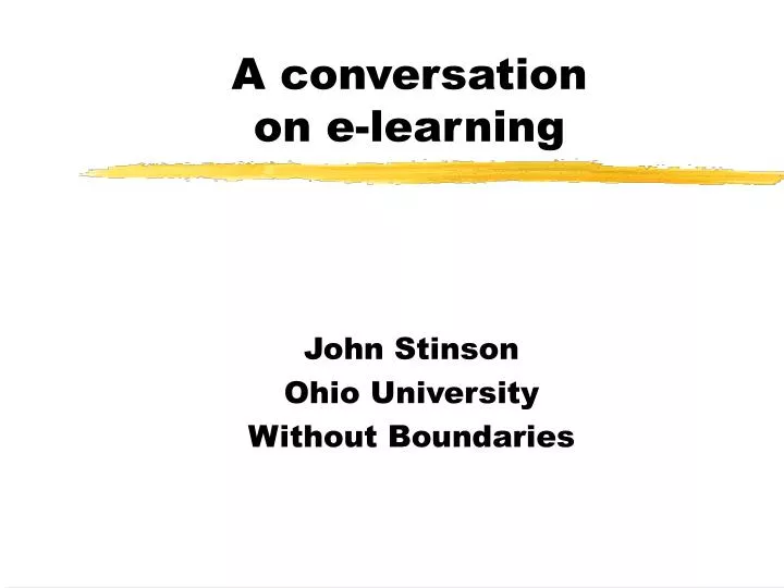 a conversation on e learning