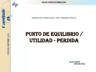 asignatura produccion prof armando coello