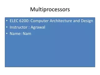 Multiprocessors