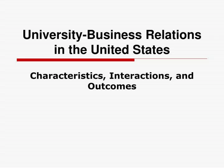 university business relations in the united states