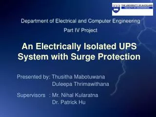 An Electrically Isolated UPS System with Surge Protection
